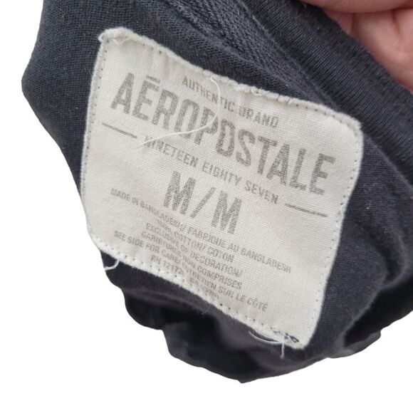 2/$20 Aeropostale Black Classic Logo Casual Top Long Sleeve Size: M - Picture 6 of 6
